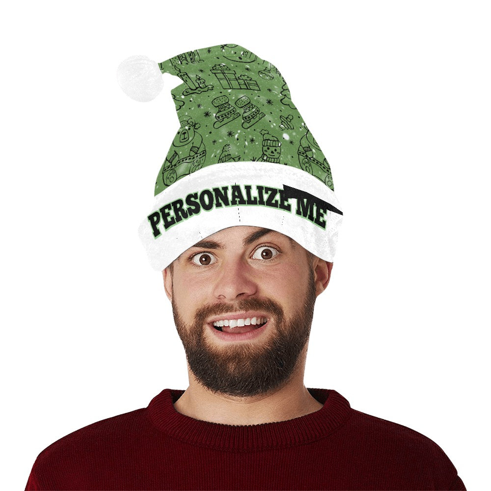 Green Christmas Santa Hat