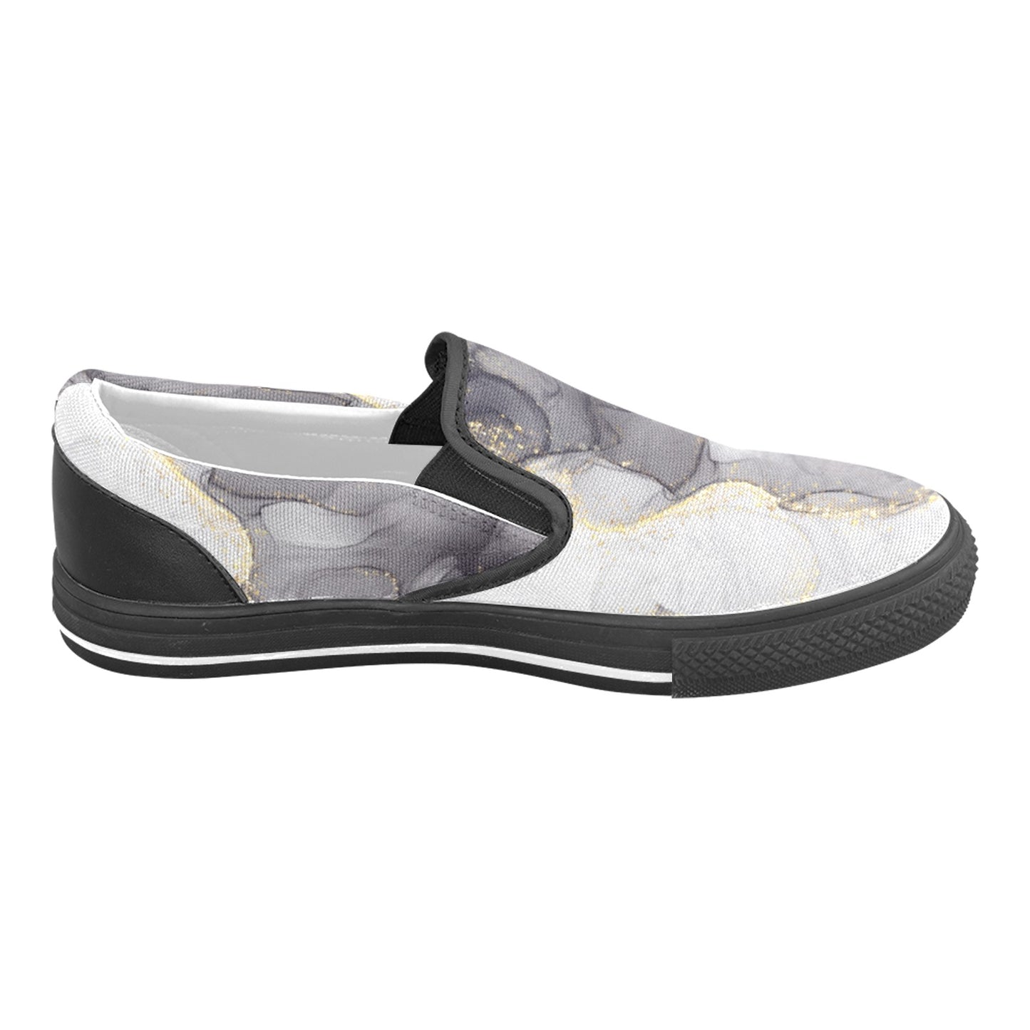 Grey Marble Women's Slip-on Shoes