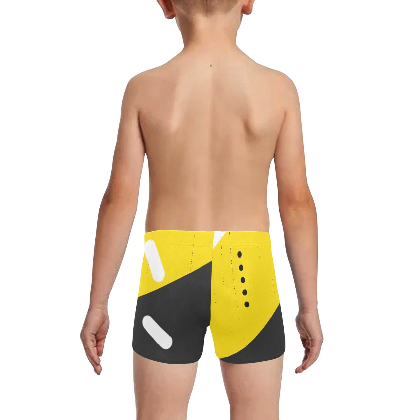 Black & Yellow Little Boys' Swimming Trunks