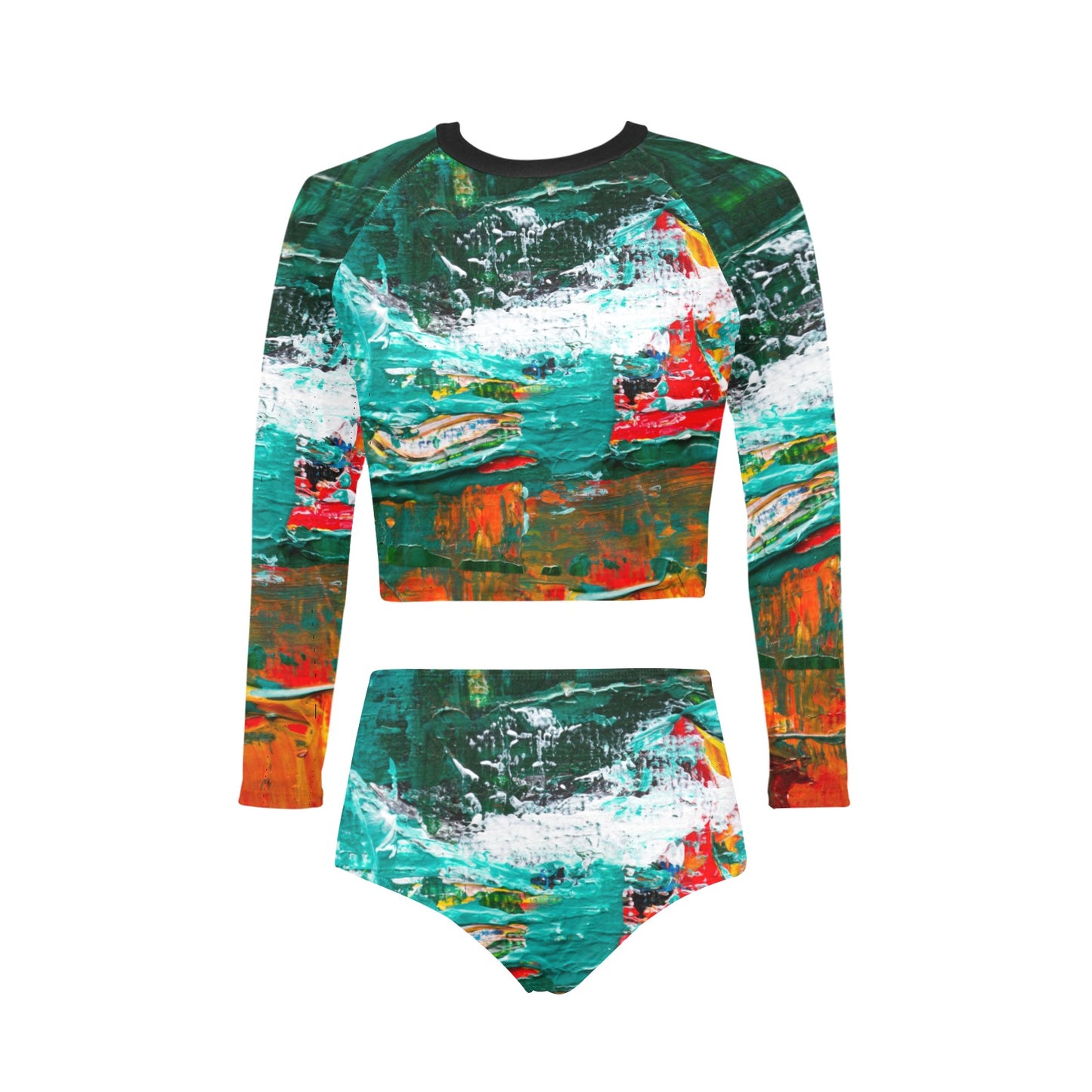 Painting Long Sleeve Bikini Set