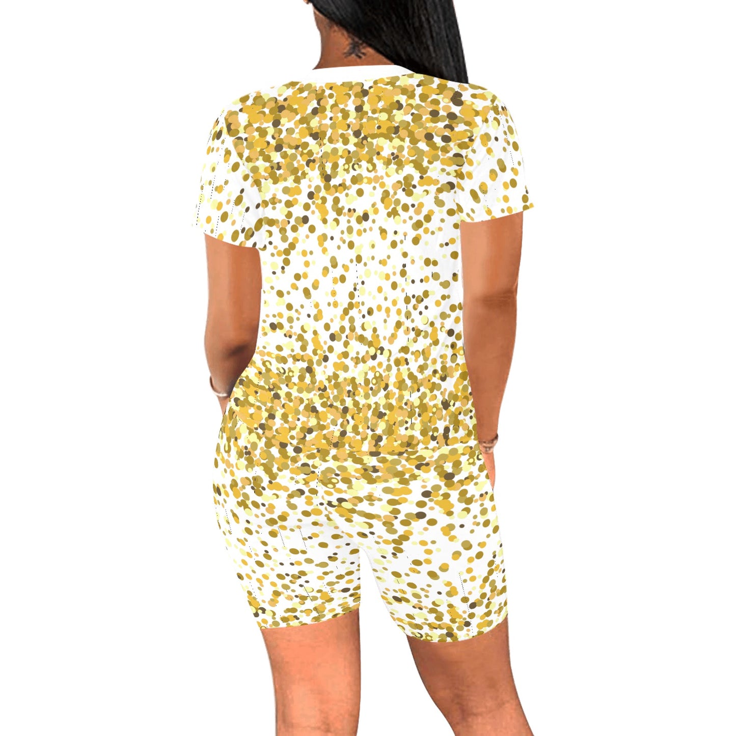 Gold Confetti Women's Short Set