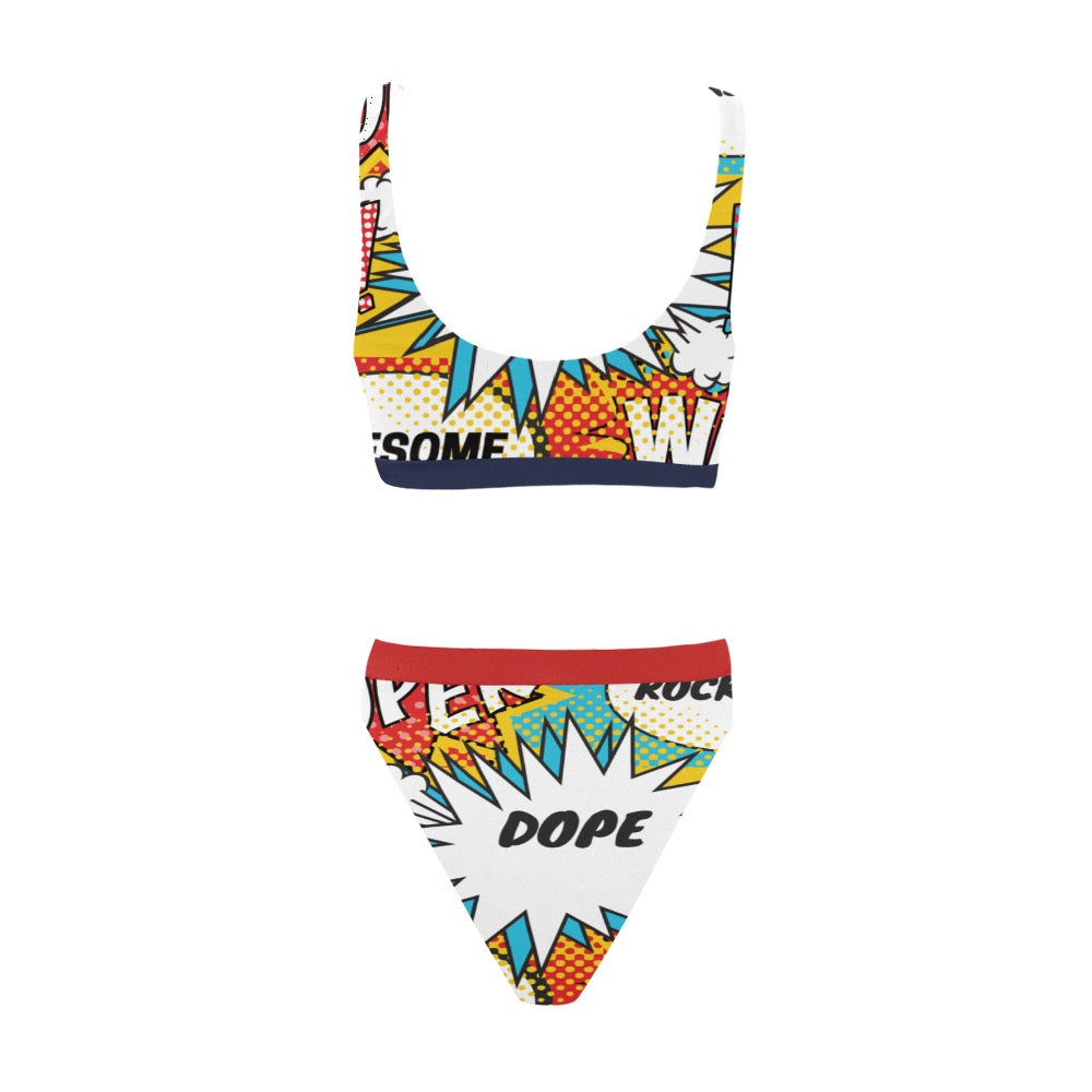 Comic Words Sport Swimsuit