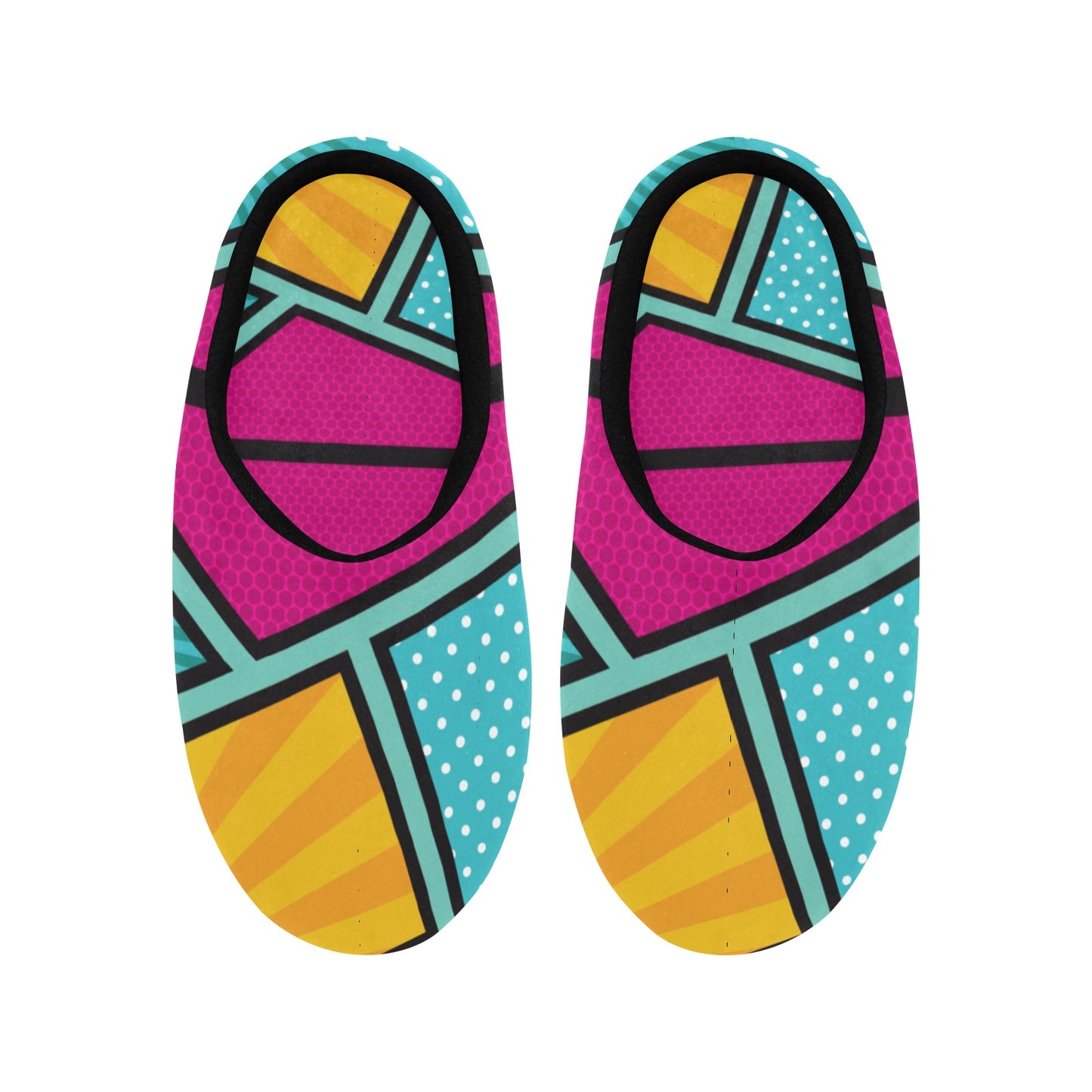 Geo Colorful Women's Non-Slip Cotton Slippers