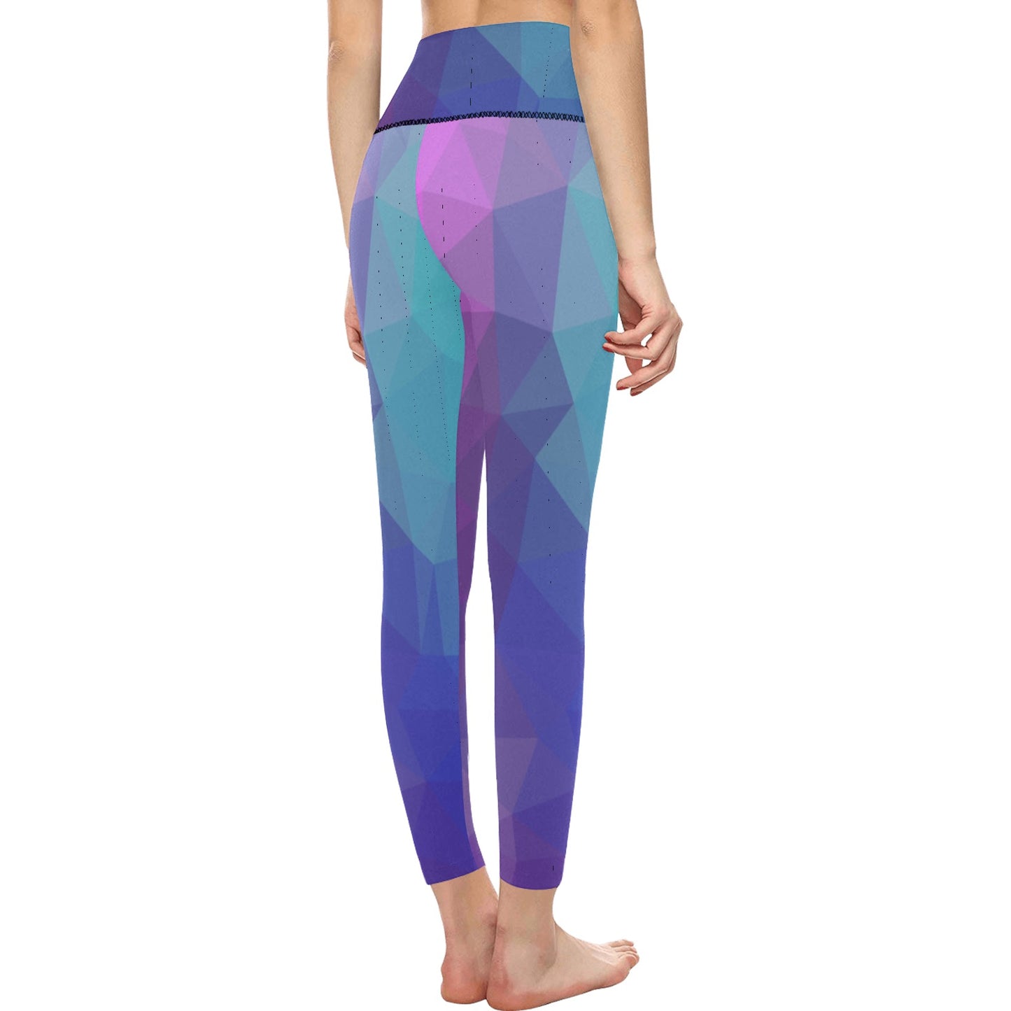 Blue Purple Women's All Over Print High-Waisted Leggings