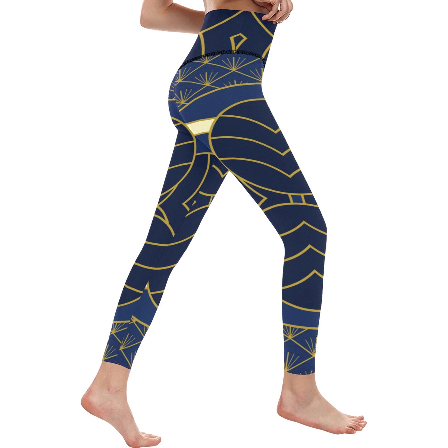 Navy Cut Women's Leggings