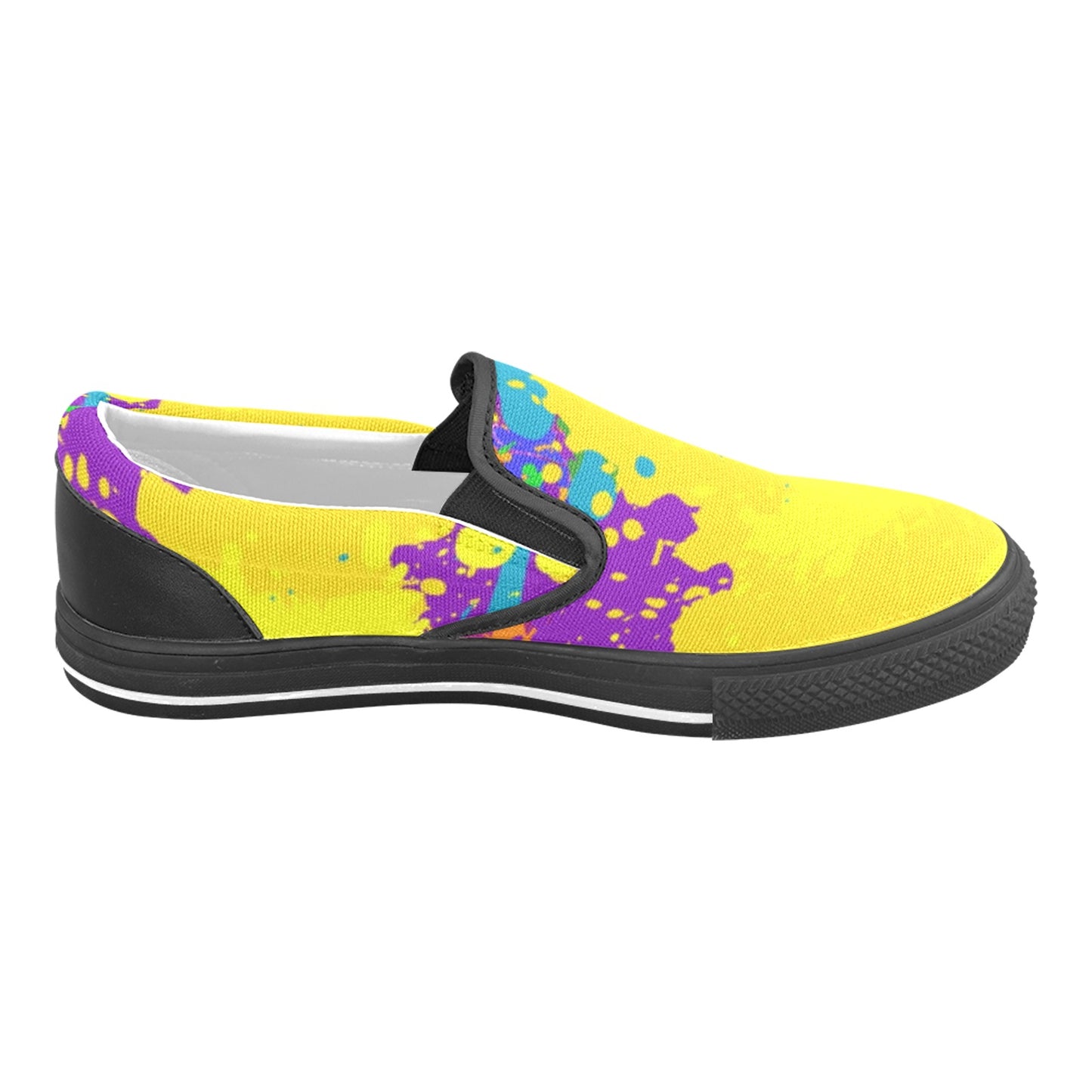 Yellow Splatter Men's Slip-on Shoes