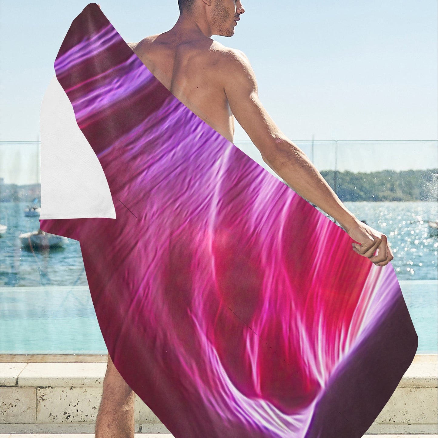 Purple Winds Beach Towel 32"x 71"