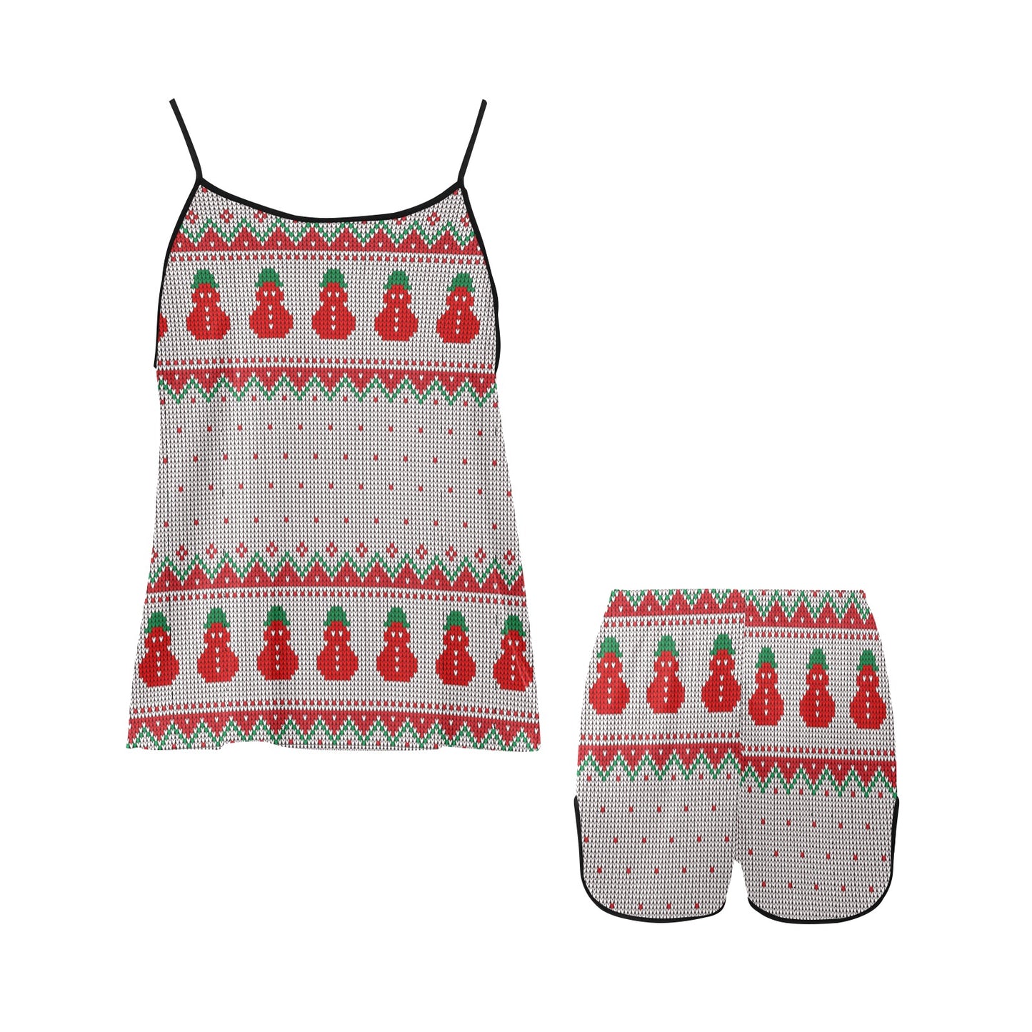 CHRISTMAS- Red Christmas Women's Spaghetti Strap Short Pajama Set