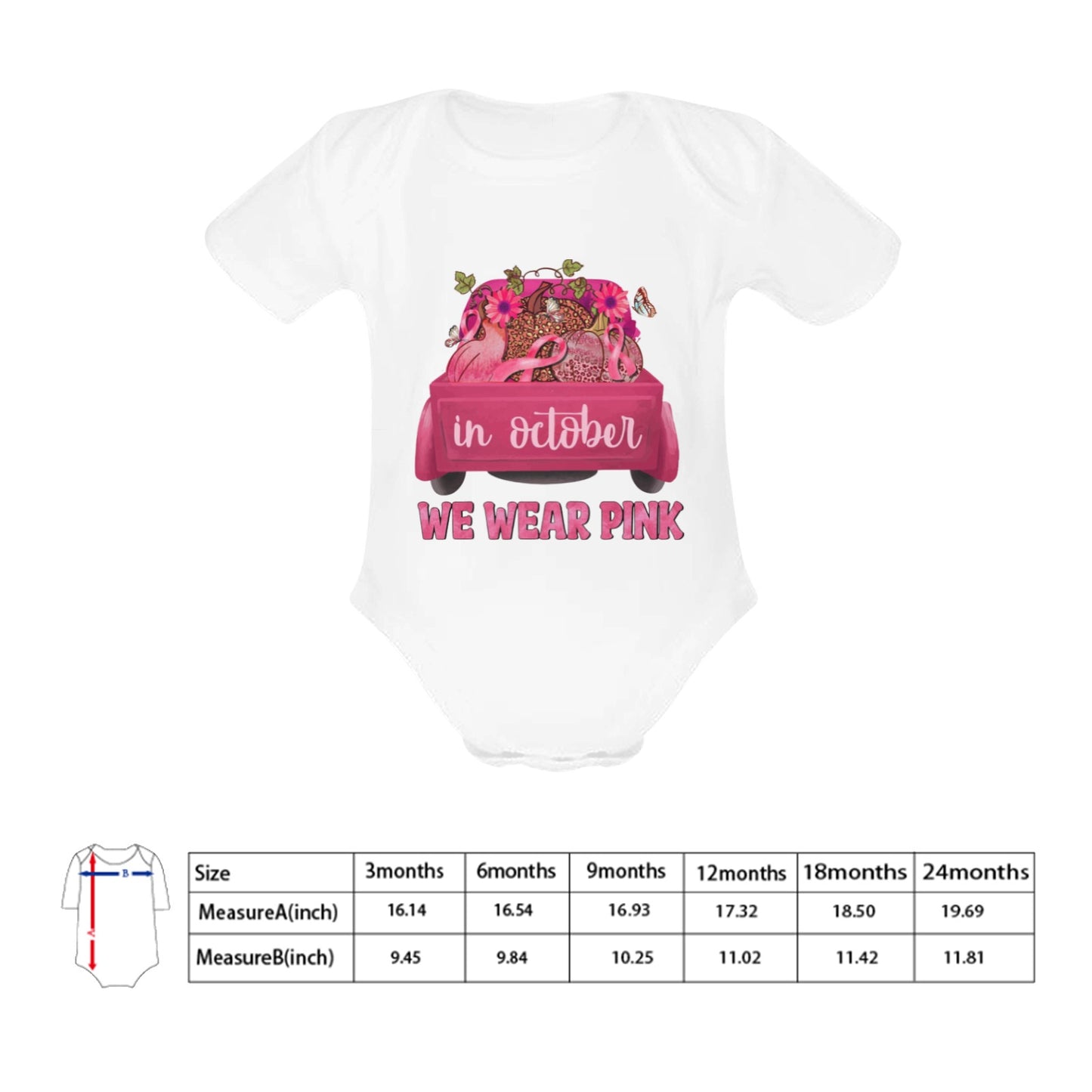 AWARENESS - We Wear Pink Baby Short Sleeve Onesie