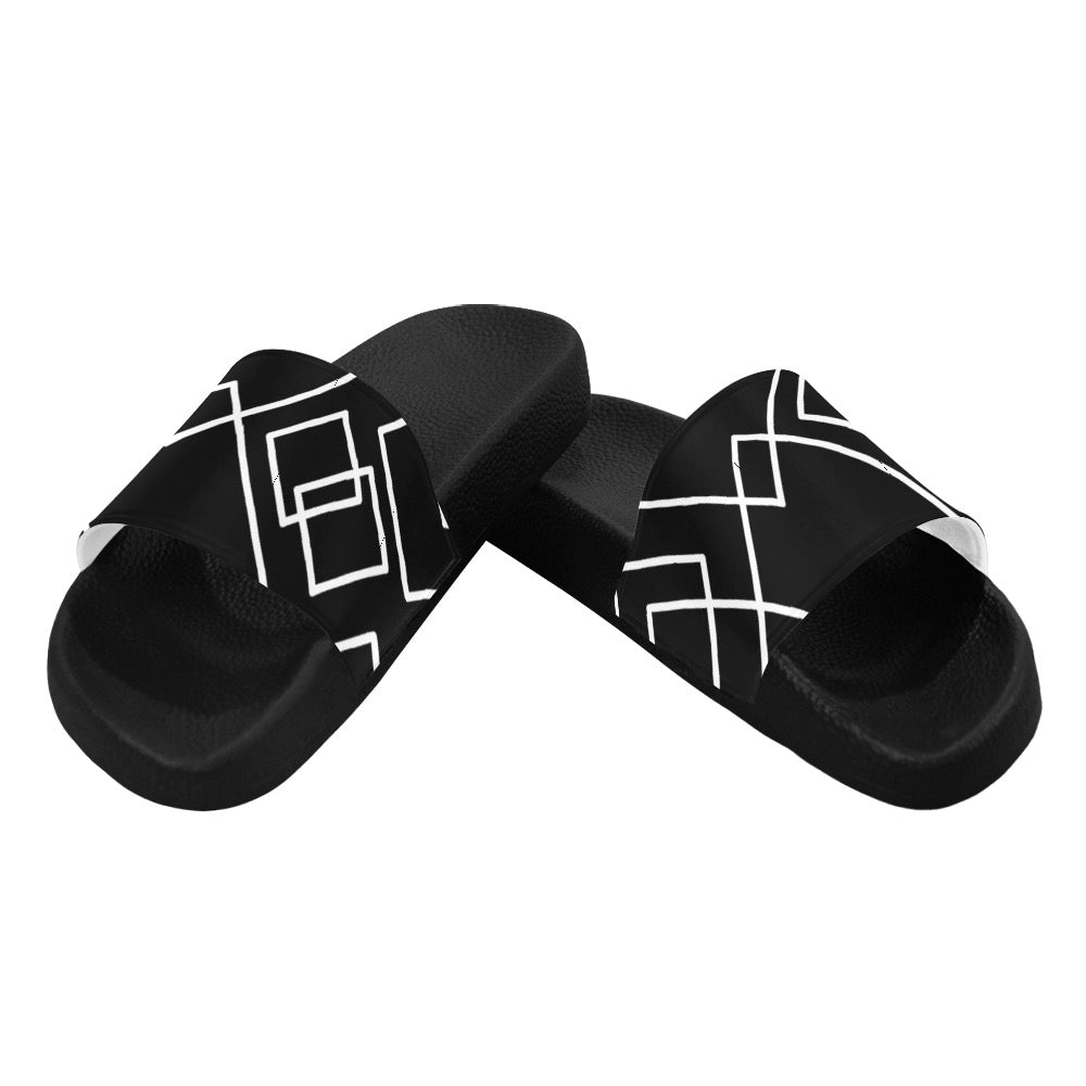 Black Squared Men's Slides