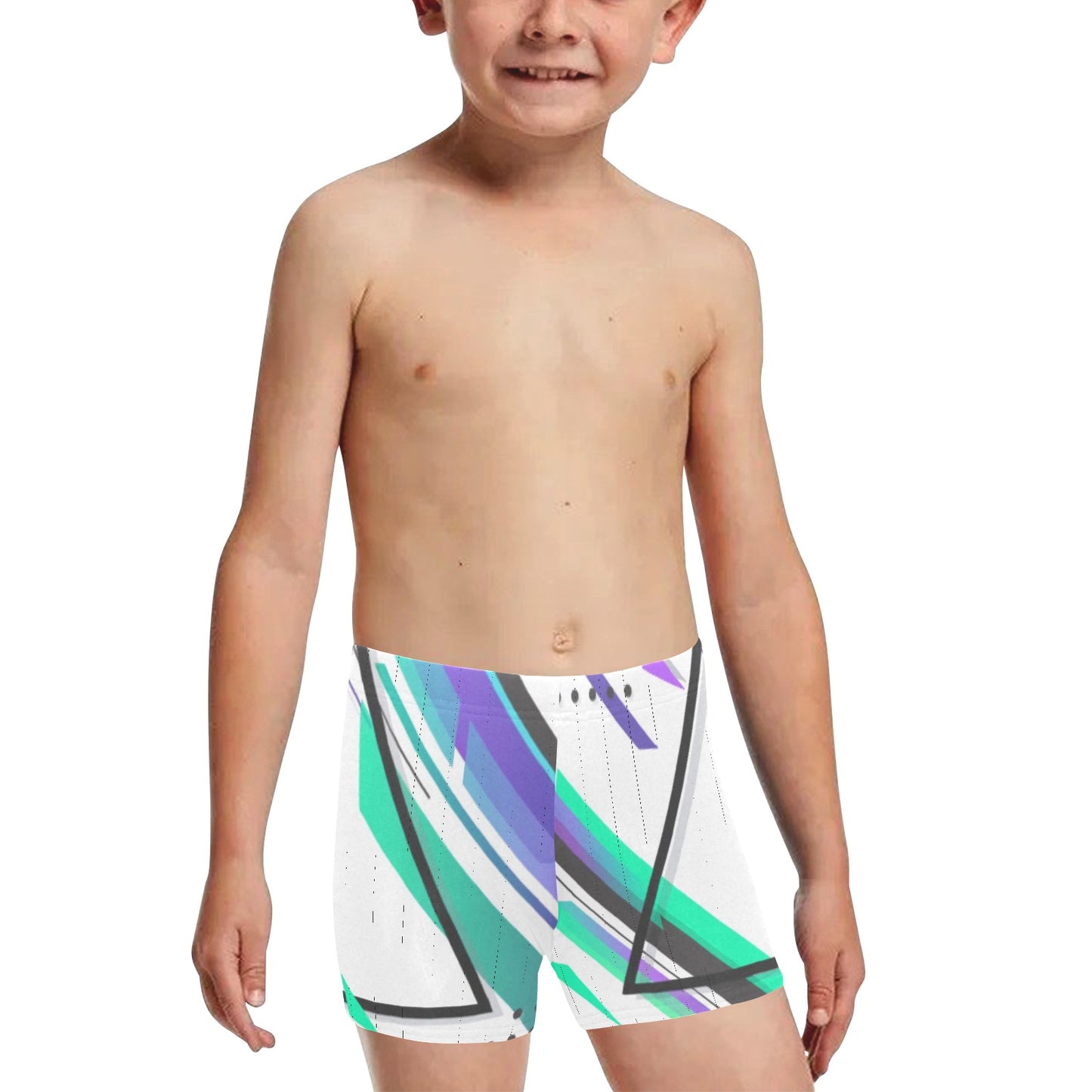 Retro Skate Little Boys' Swimming Trunks