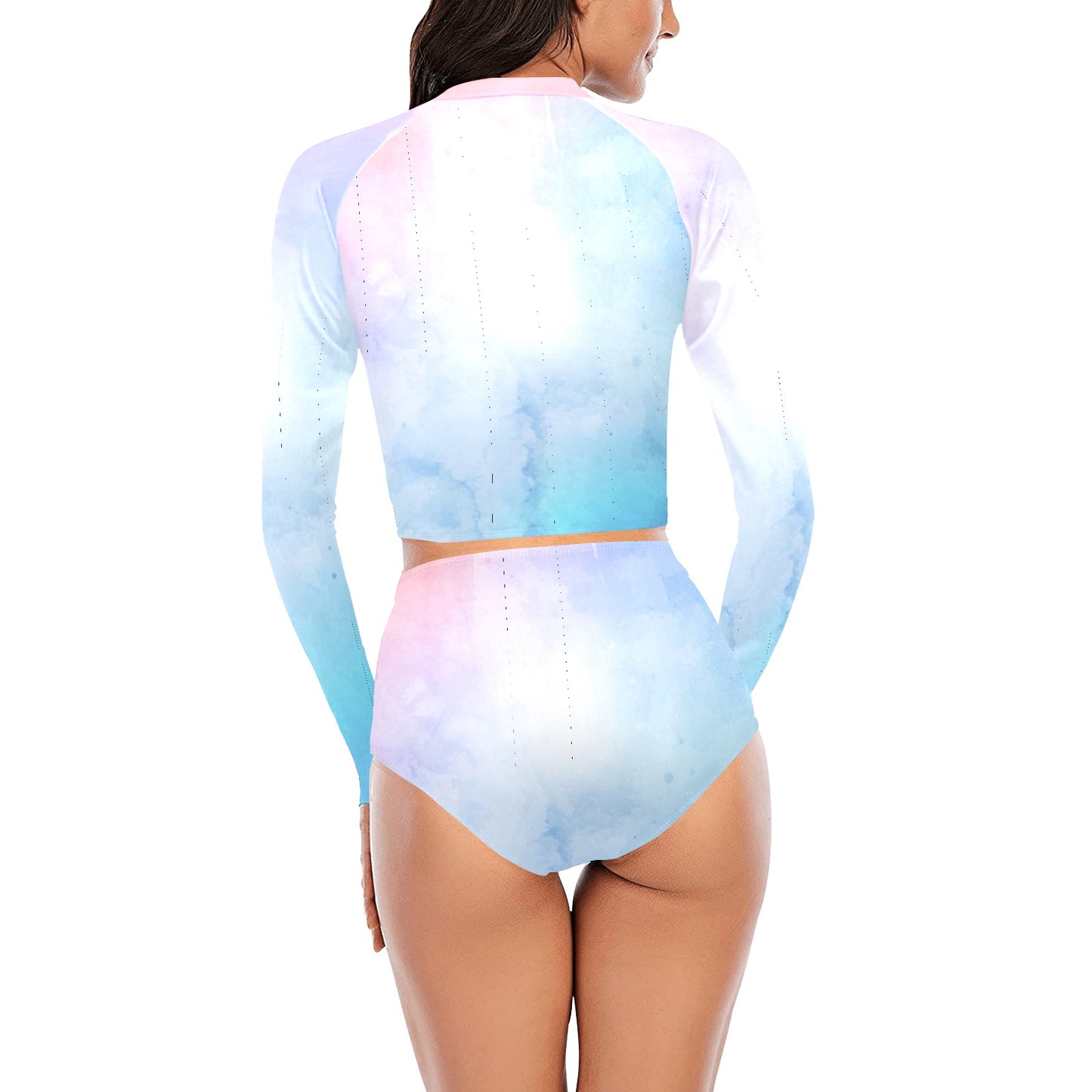 Pastel Palette Long Sleeve Bikini Set