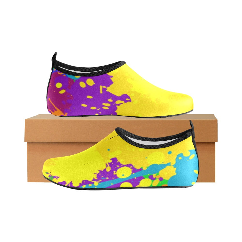 Yellow Splatter Women's Slip-On Water Shoes