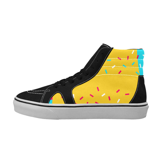 Yellow Party Women's High Top Skateboarding Shoes