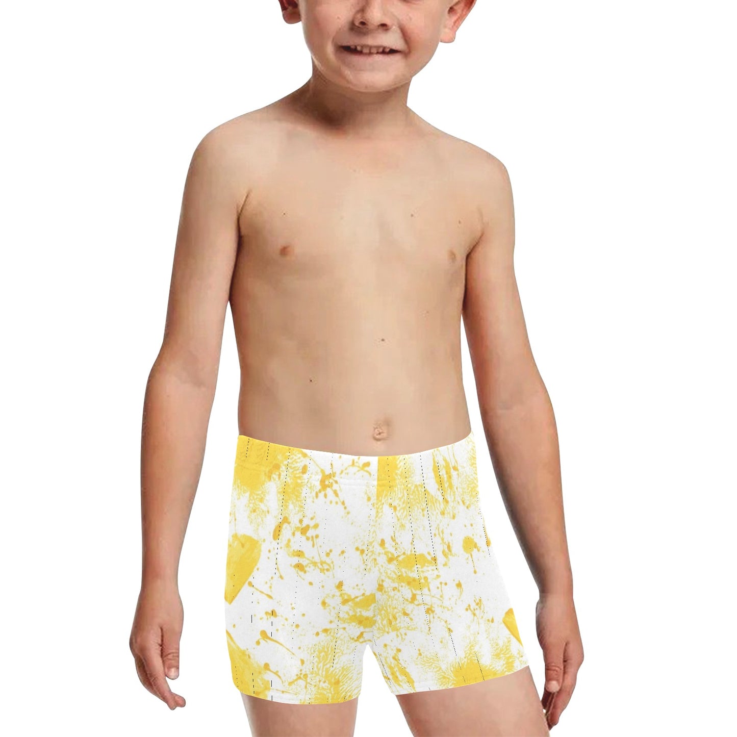 Yellow Splash Little Boys' Swimming Trunks