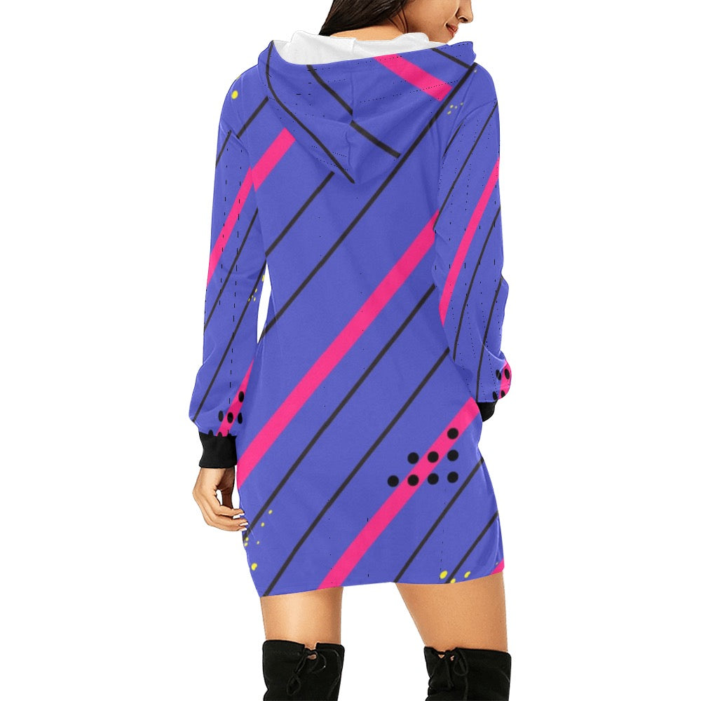 Blue Streak Hoodie Mini Dress