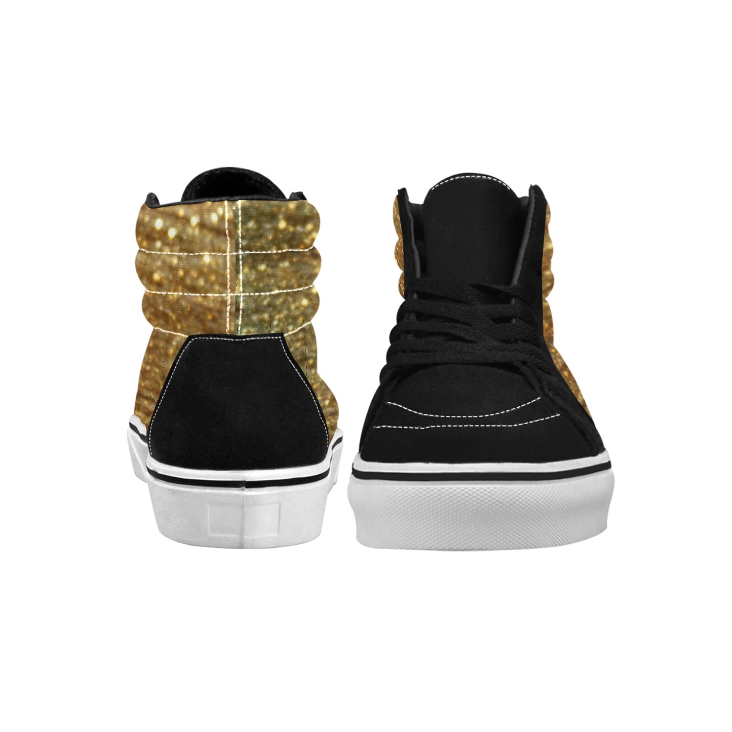 Gold Shimmer Men's High Top Skateboarding Shoes