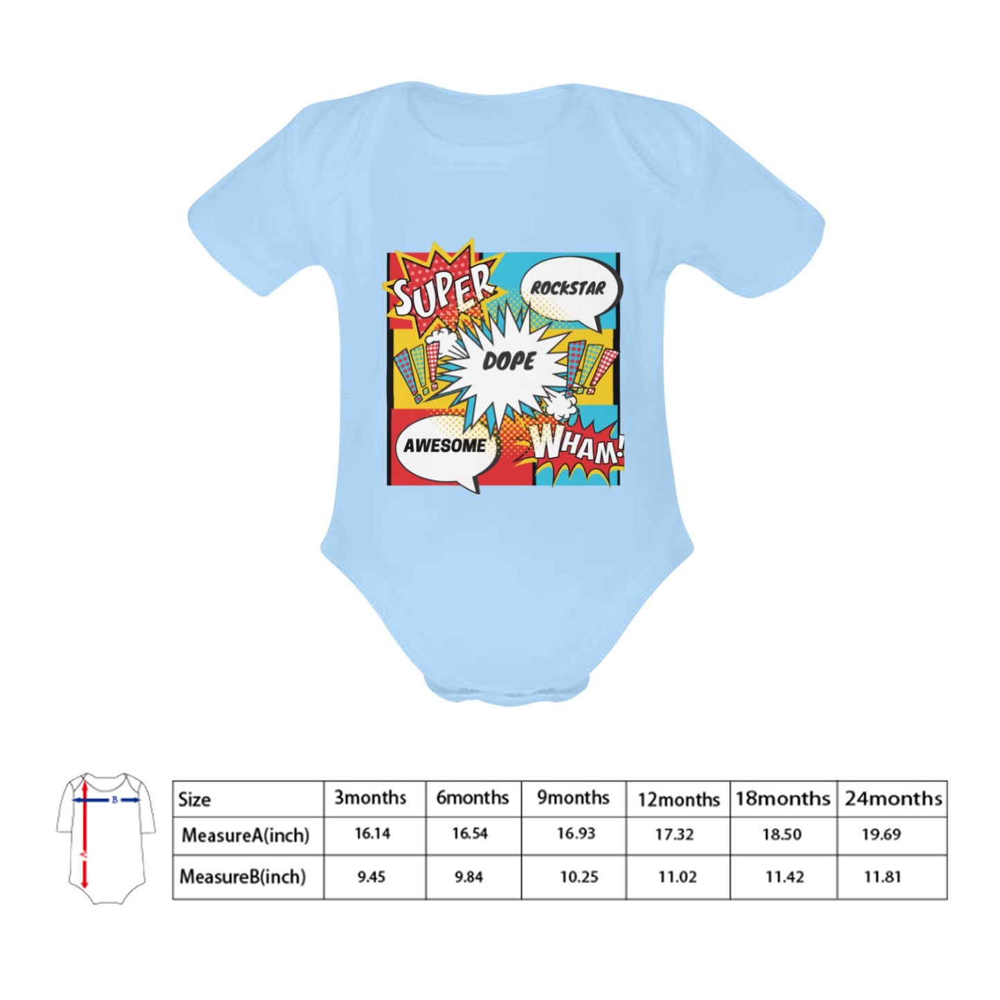 Comic Words Baby Onesie