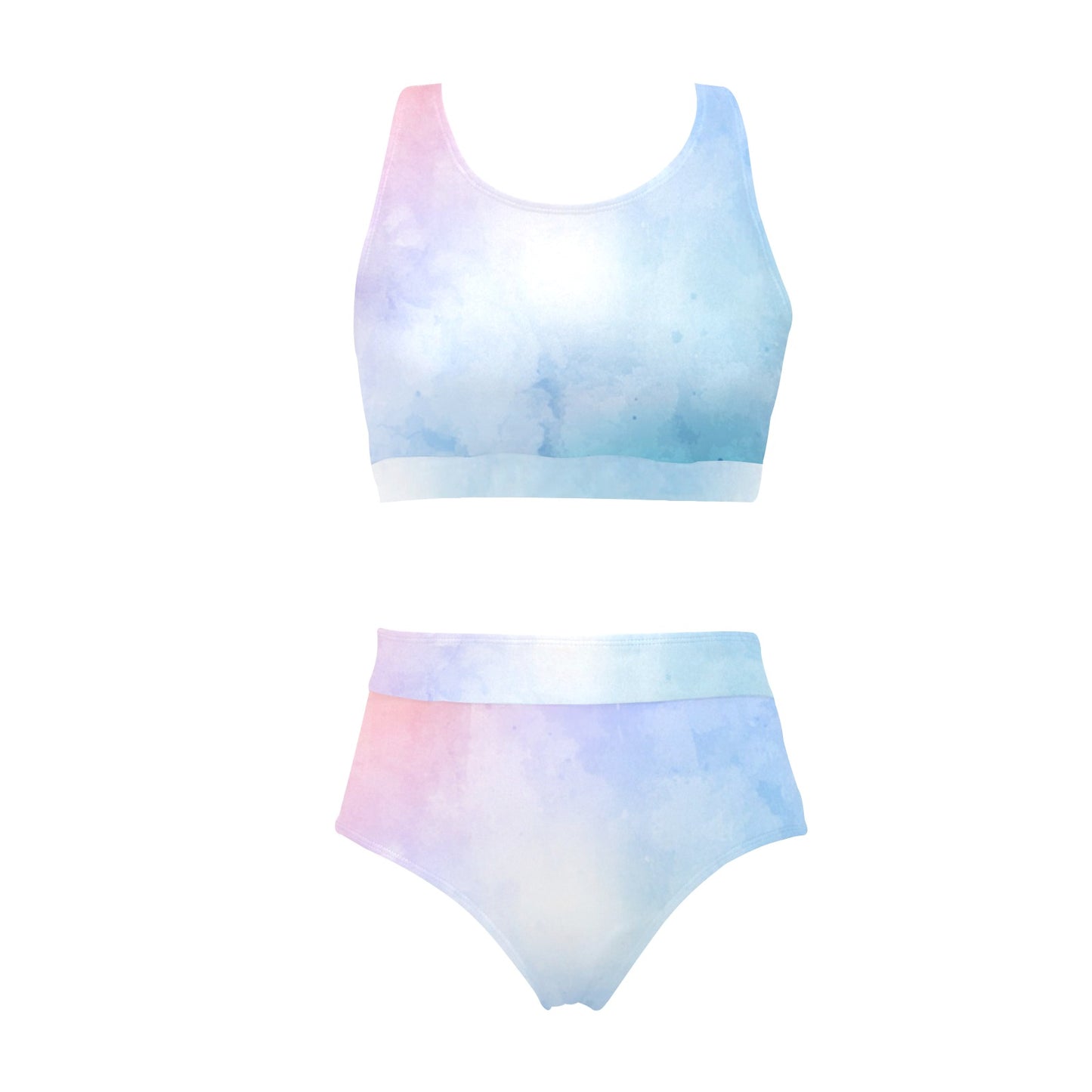 Pastel Palette Crop Top Bikini Set