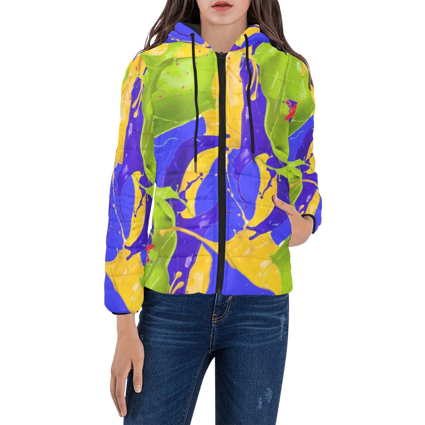 Color Mix Women's Hooded Jacket