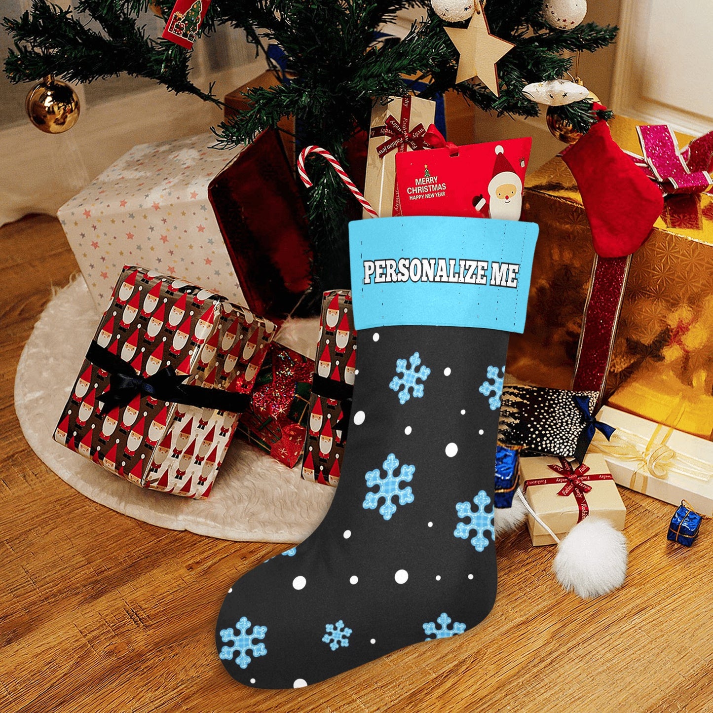 Night Snow Christmas Stocking