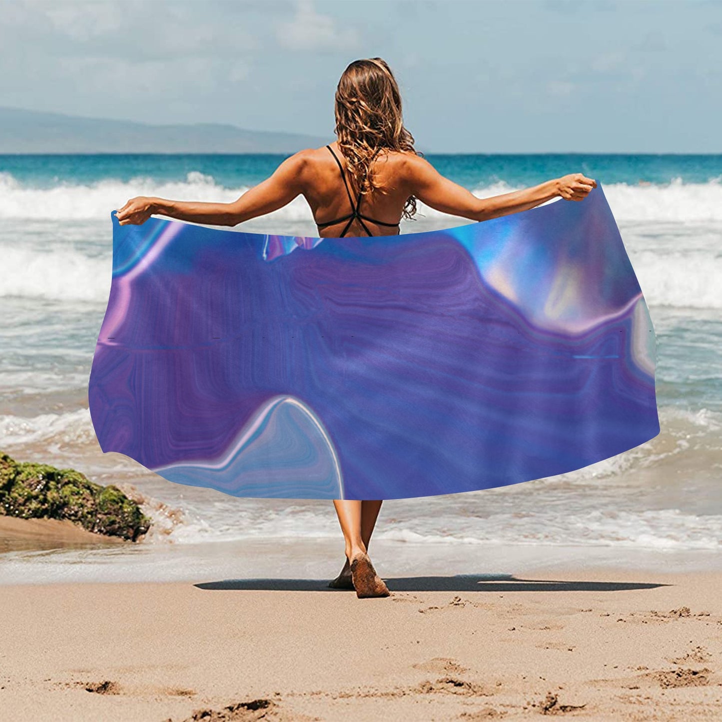 Blue Aura Beach Towel 32"x 71"