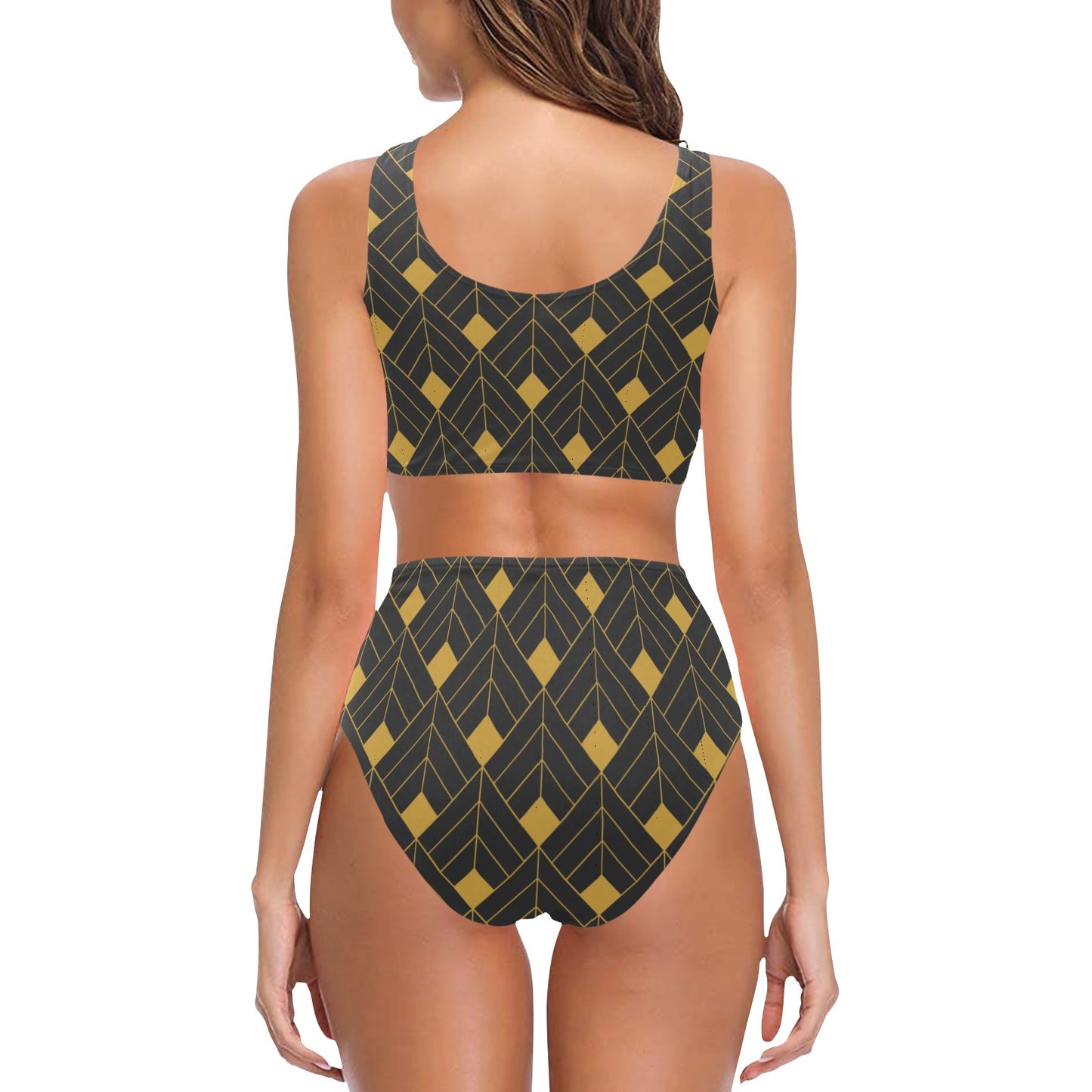 Gold Diamond Bow Tie Swimsuit