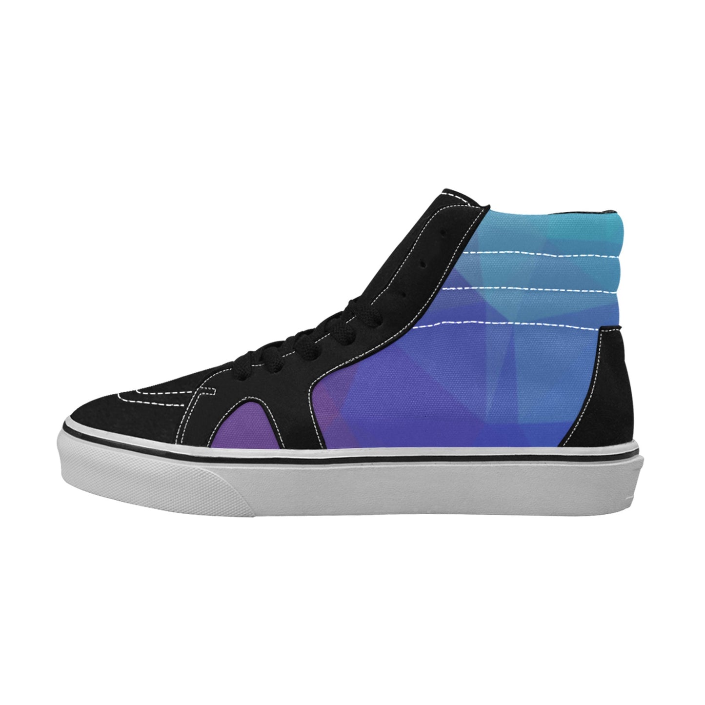 Blue Purple Men's High Top Skateboarding Shoes