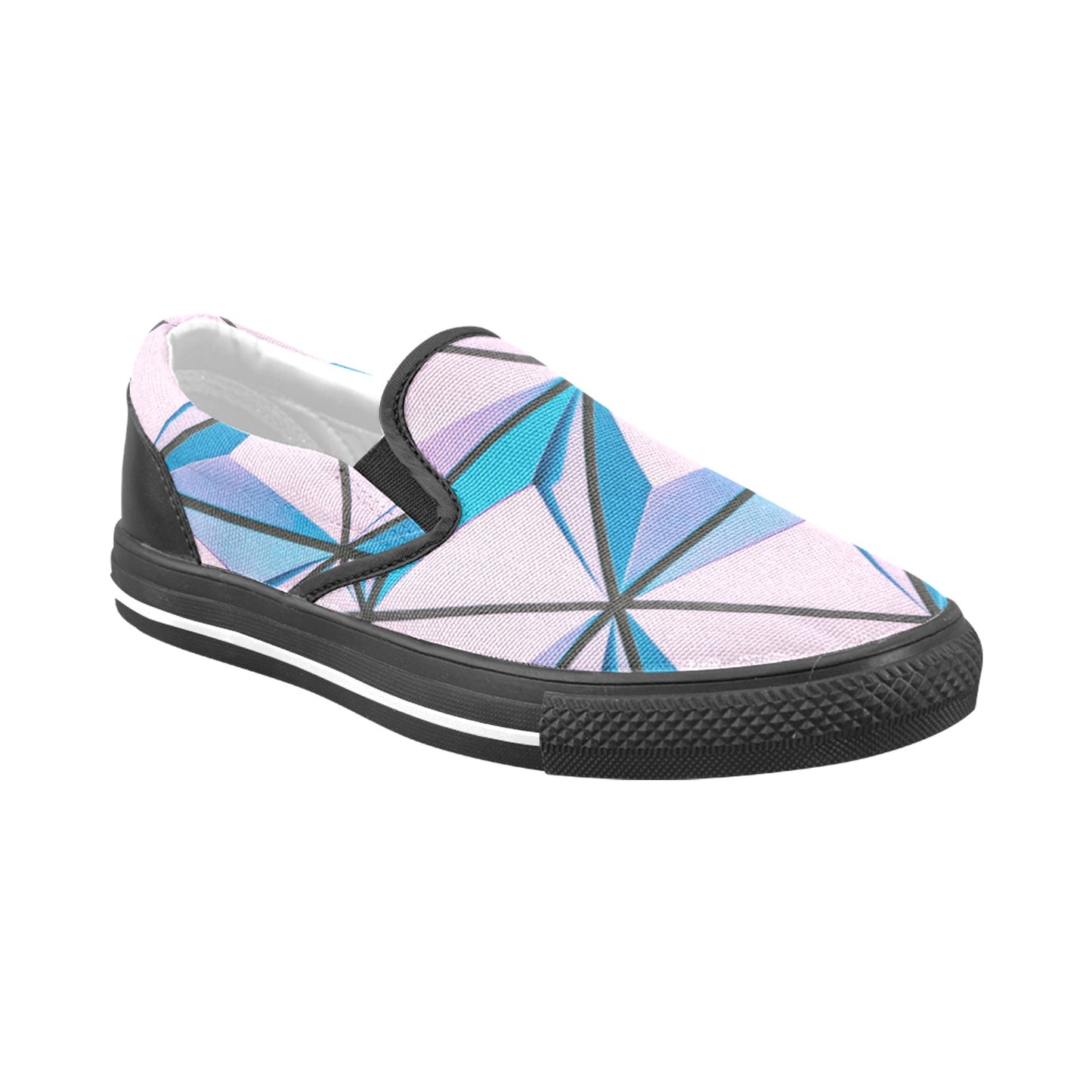 Pink Abstract Women's Slip-on Shoes