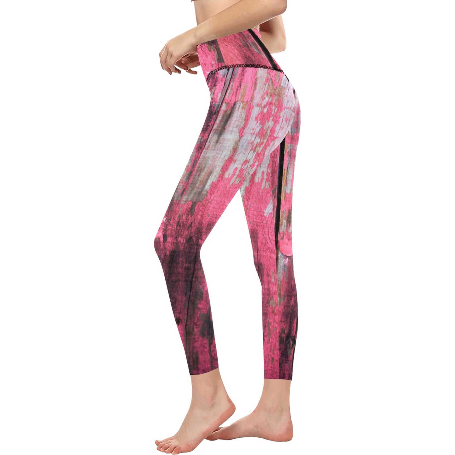 Pink Wood Women's High-Waisted Leggings