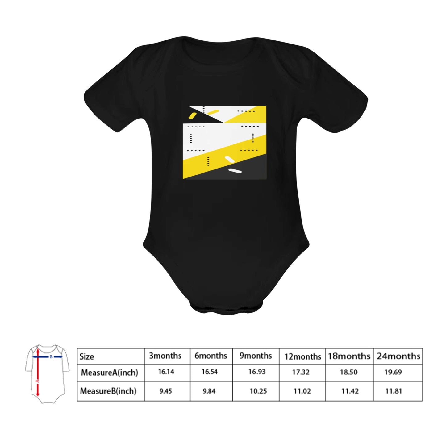 Black & Yellow Baby Onesie