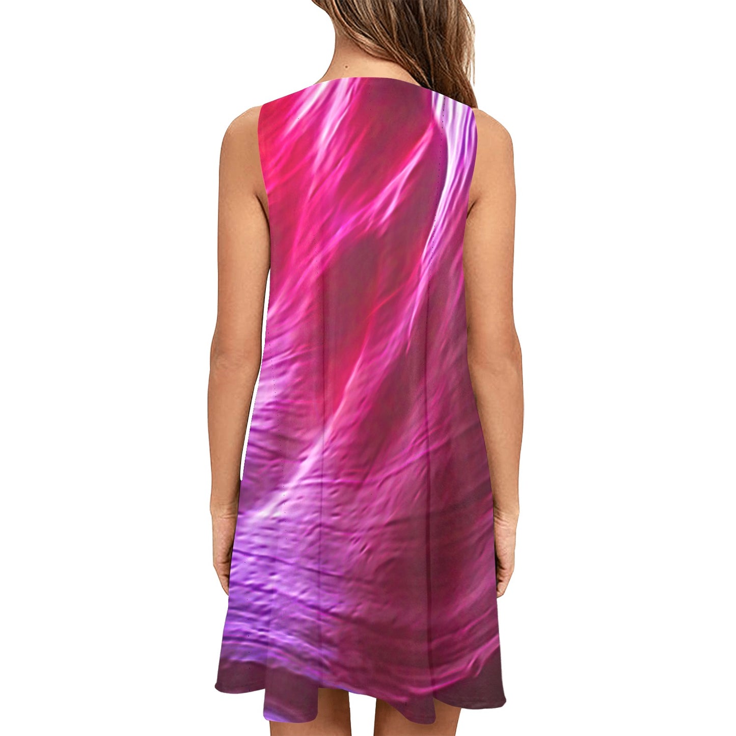 Purple Winds Sleeveless A-Line Pocket Dress