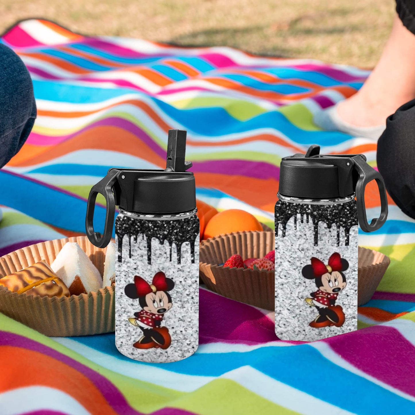 Mickey Valentine’s Day Kids Water Bottle with Straw Lid (12 oz)