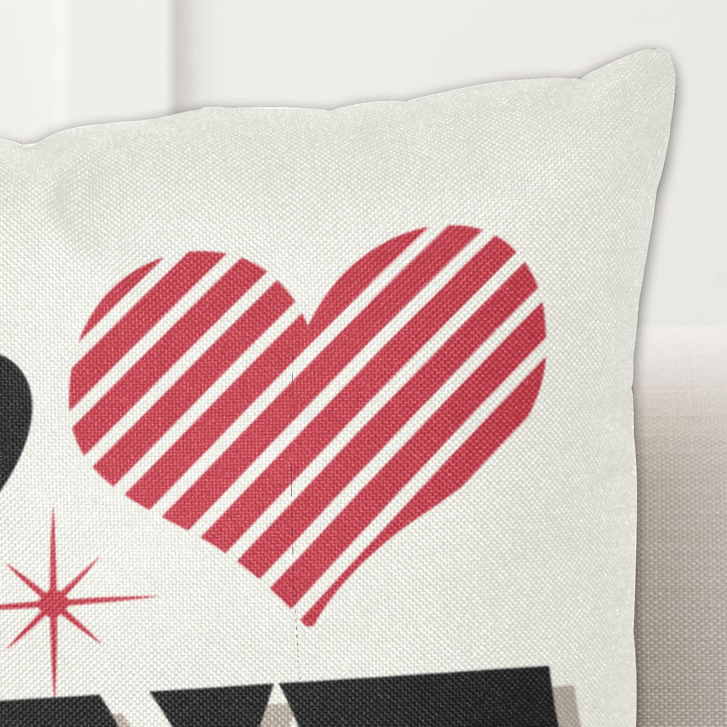 XOXO Love Linen Zippered Pillowcase 18"x18"(Pack of 2)