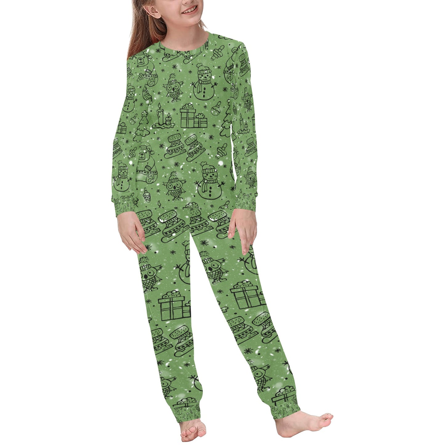 Green Christmas Kids' Pajama Set