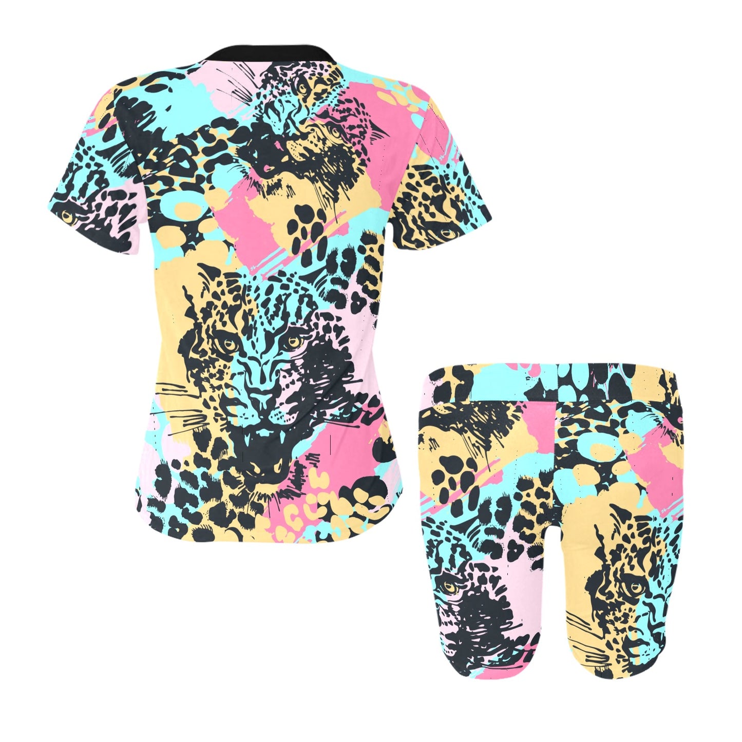 Abstract Leopard Women's Short Set