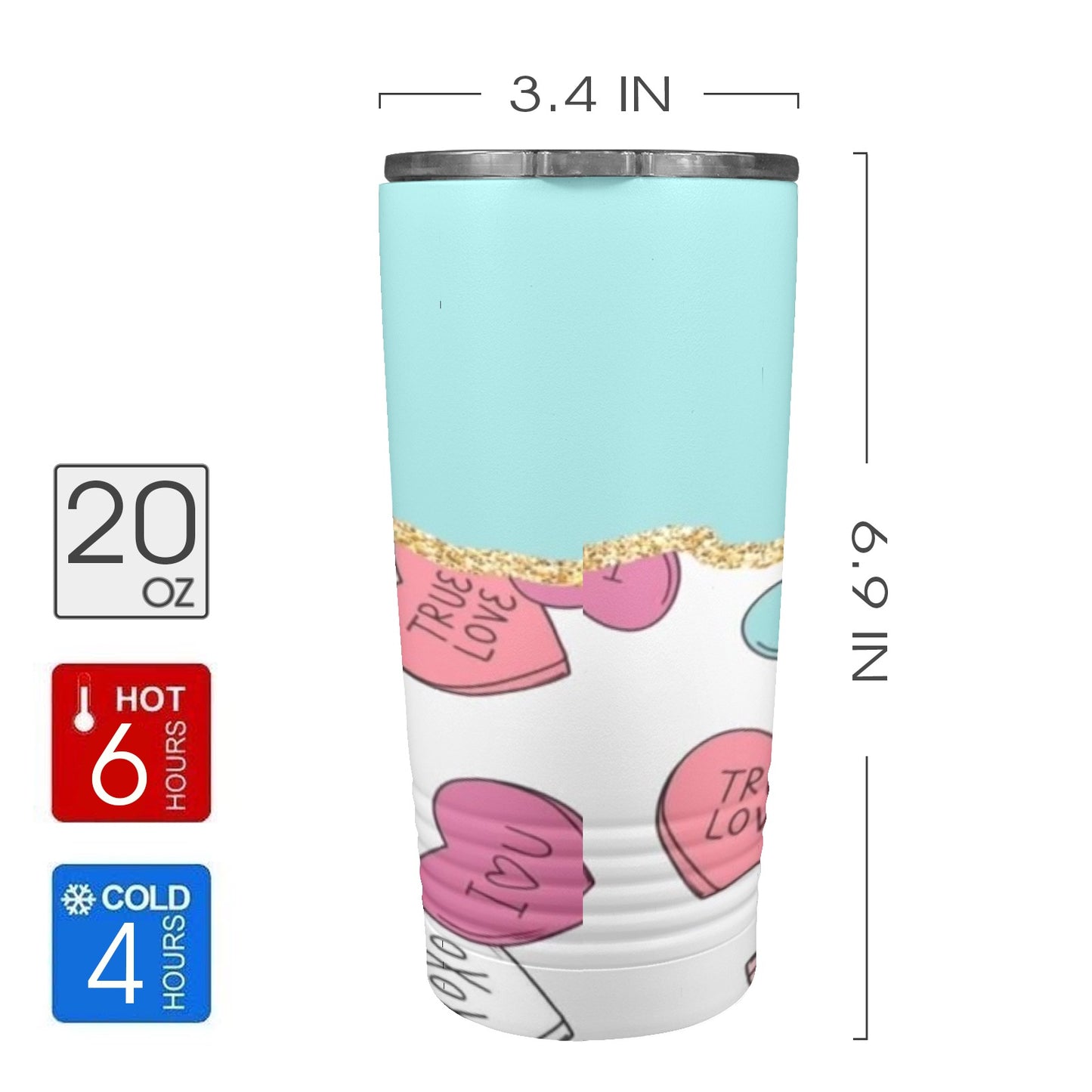 PERSONALIZED Valentine’s Day 20oz Insulated Stainless Steel Mobile Tumbler