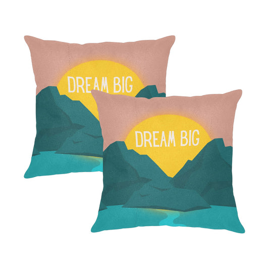 Dream Big Linen Zippered Pillowcase 18"x18"(Pack of 2)