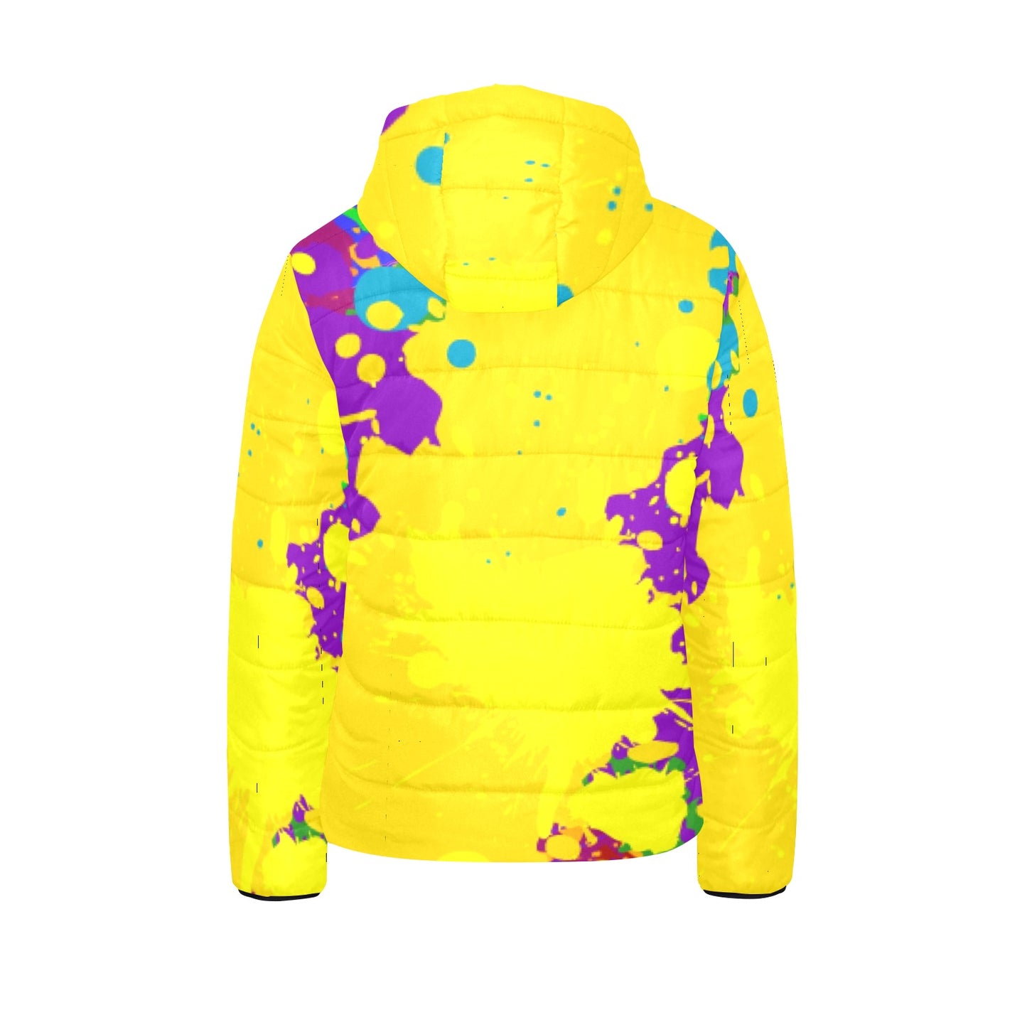 Yellow Splatter Kids Hooded Jacket