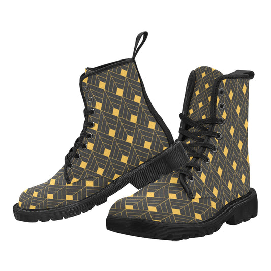 Gold Diamond Martin Boots- Men (Black)