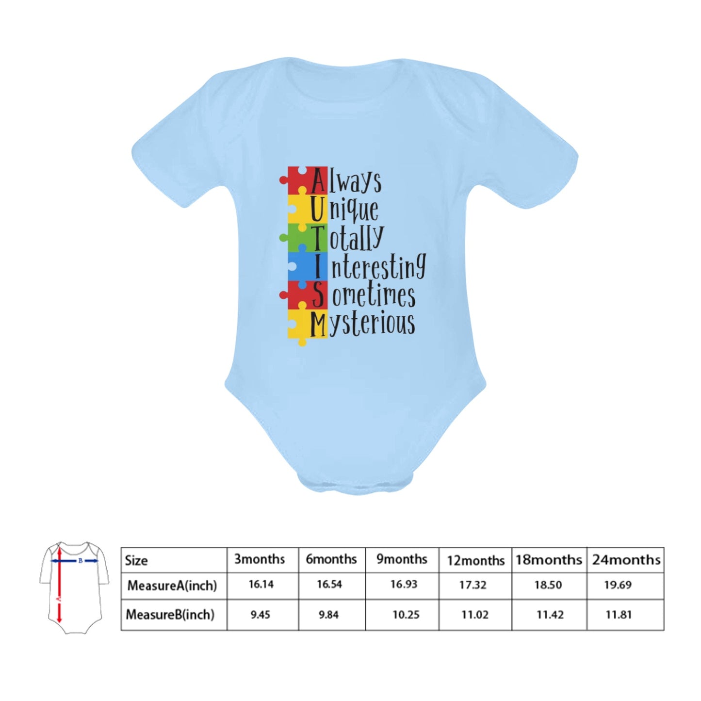 AWARENESS - Autism Baby Short Sleeve Onesie