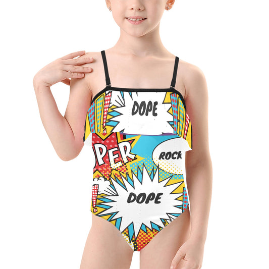 Comic Words Girls Swimsuit