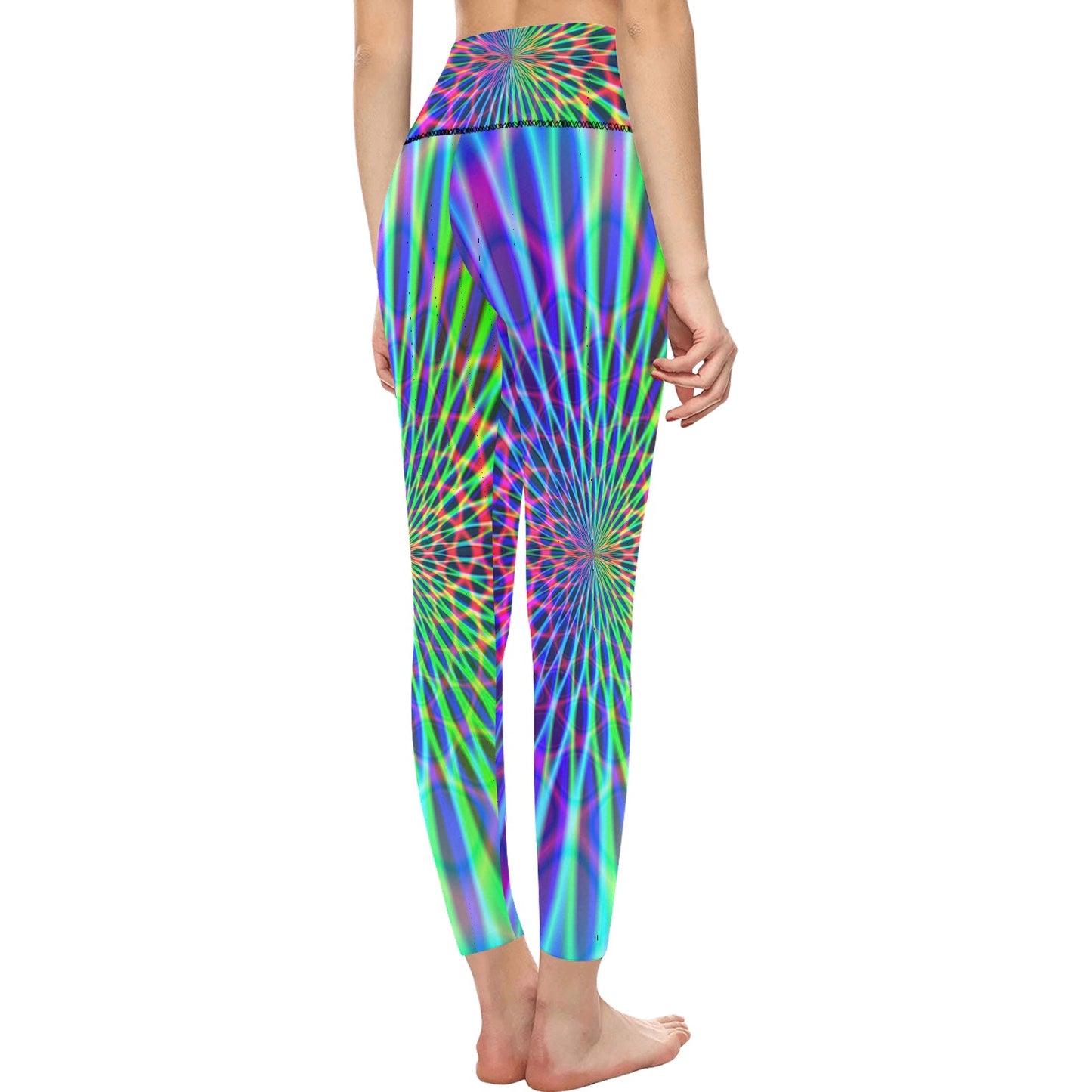 Abstract Rainbow Women's High-Waisted Leggings