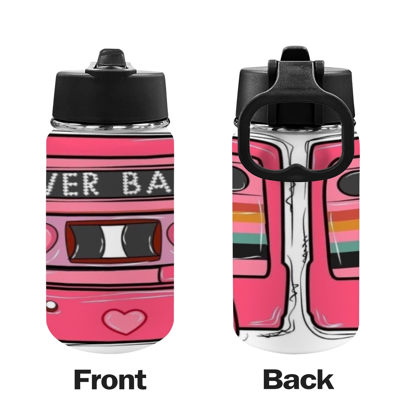 Lover Babe Valentine’s Kids Water Bottle with Straw Lid (12 oz)