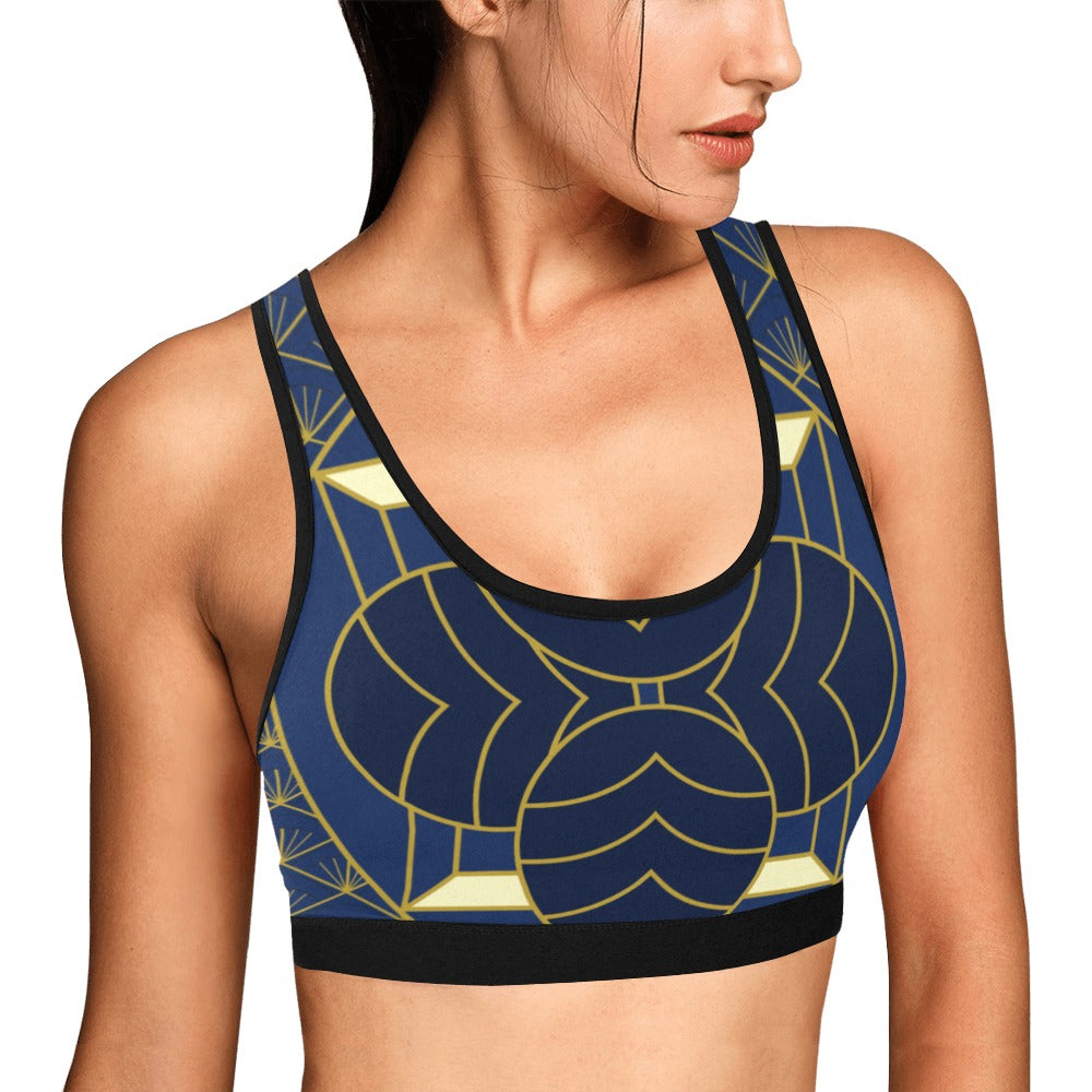 Navy Cut Women's Sports Bra