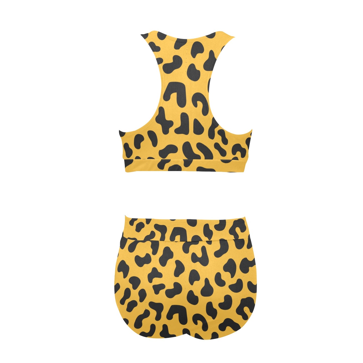 Cheetah Crop Top Bikini Set