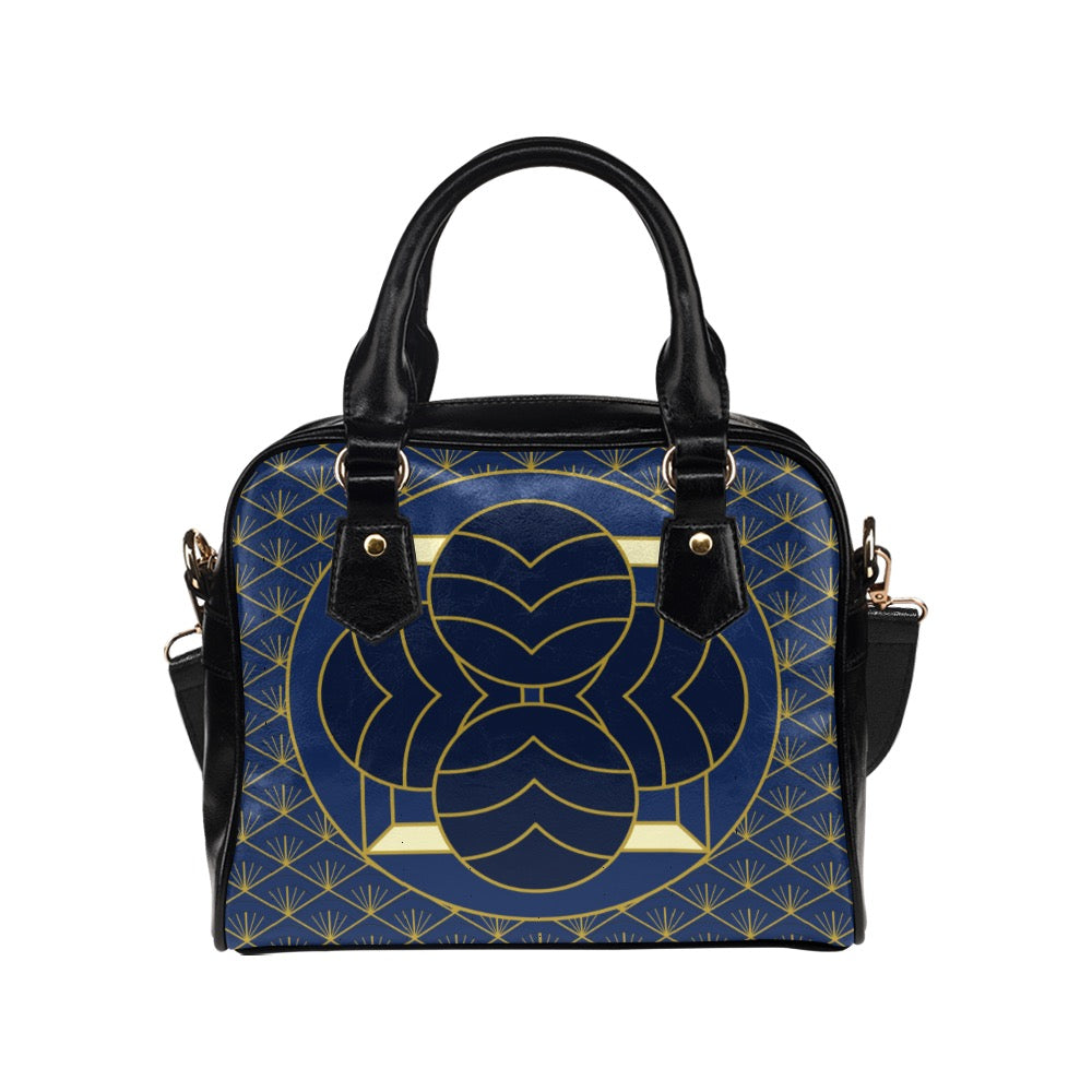 Navy Cut Shoulder Handbag