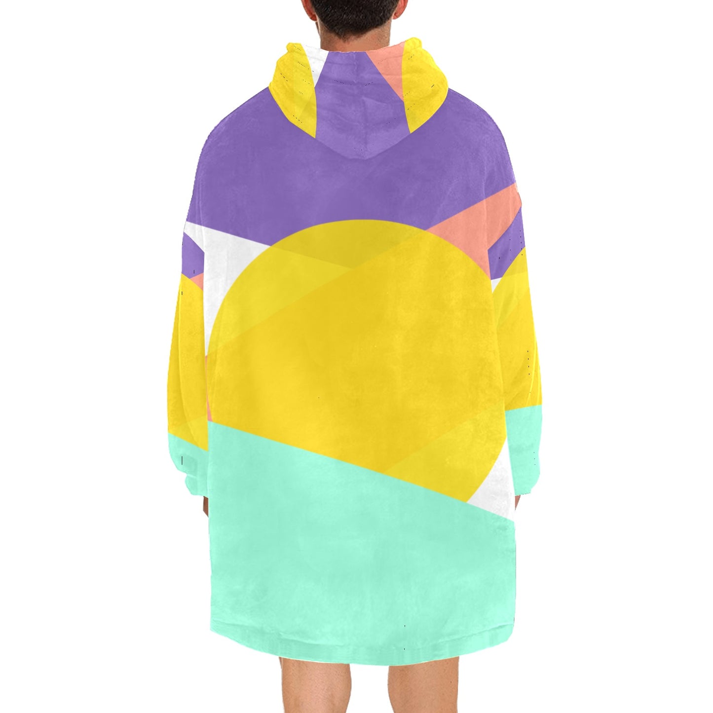 Colorful circle Blanket Hoodie for Adults