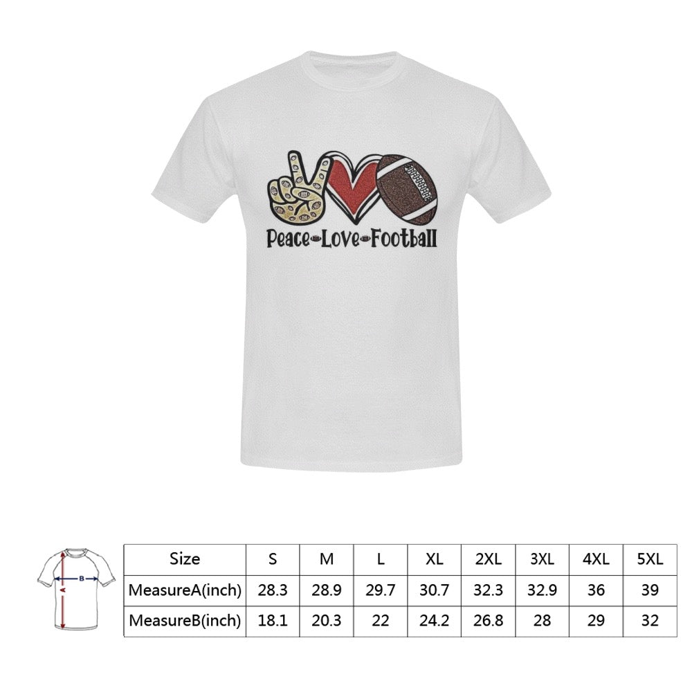 Peace, Love Football Men's T-Shirt