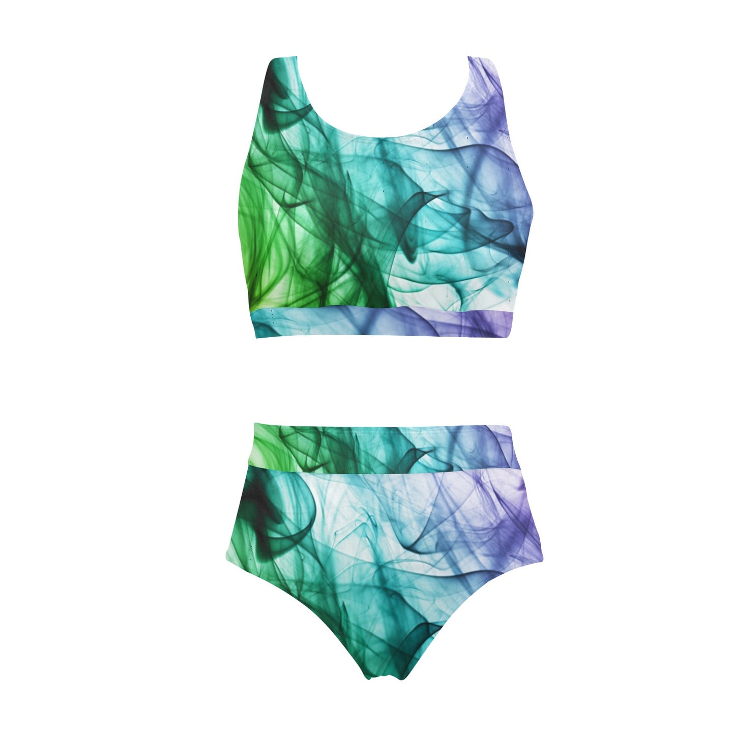 Color Whirl Crop Top Bikini Set